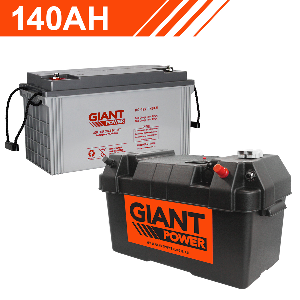 140AH 12V Deep Cycle AGM Powered Battery Box Combo