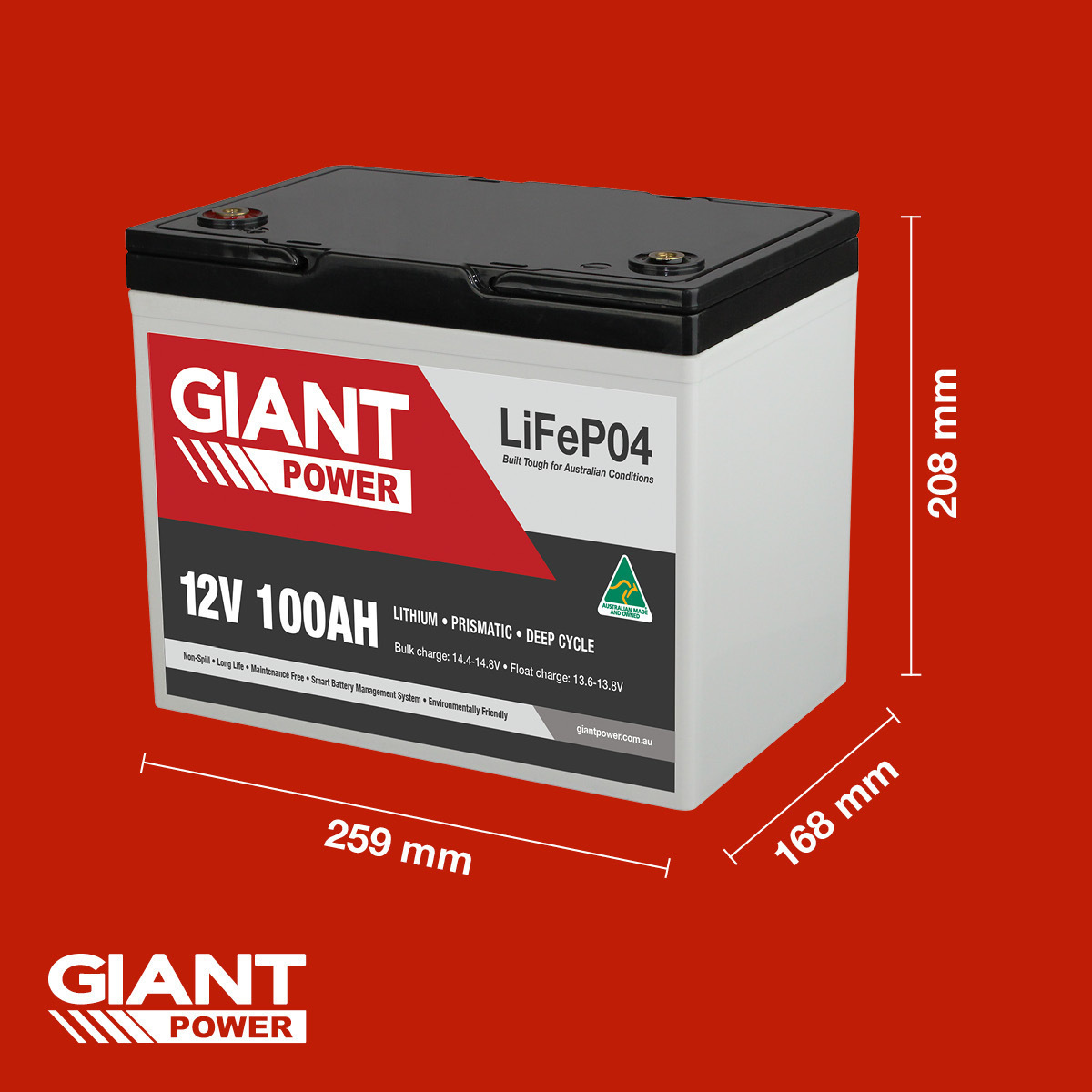 100Ah Lithium (Lifepo4) Deep Cycle Battery