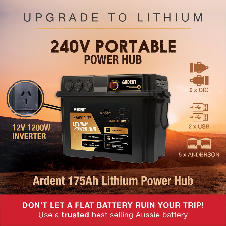 175Ah Lithium Deep Cycle Battery Power Hub Inverter 1200W