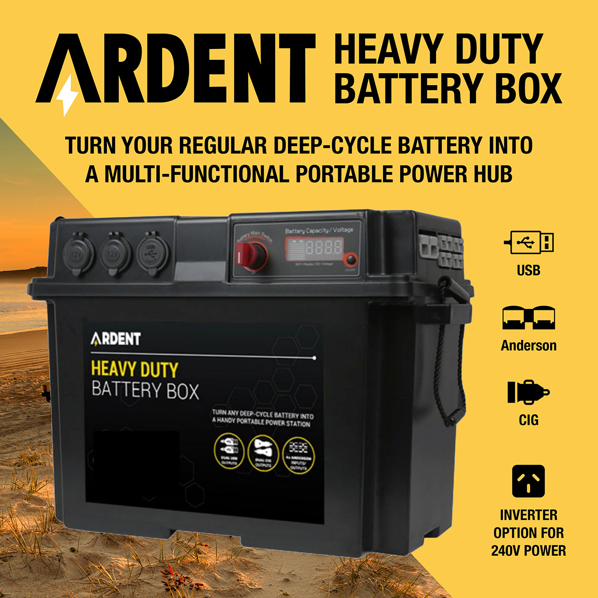 ARDENT Battery Box AGM Deep Cycle Battery Box Battery Boxes ARDENT