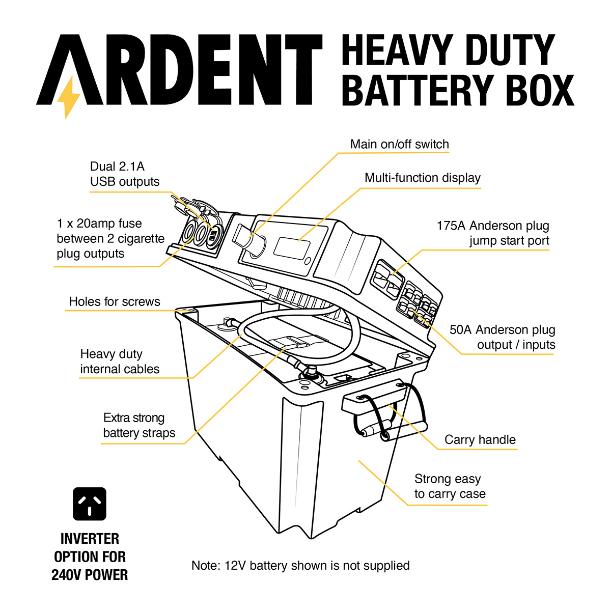 Ardent 12V Battery Box 