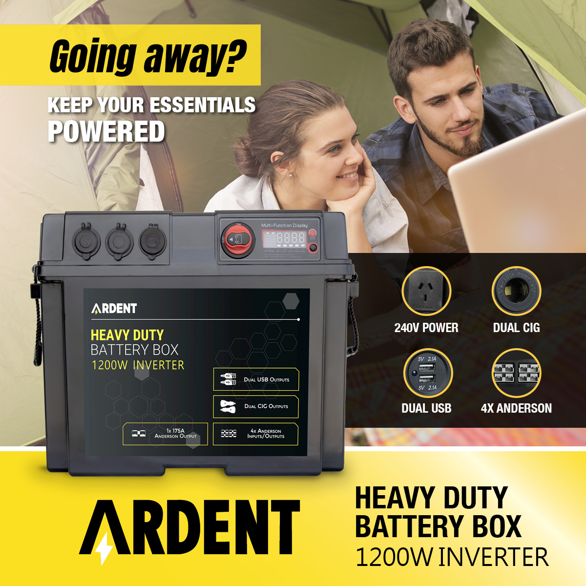 Ardent Heavy Duty Battery Box & Deep Cycle Battery Box Kit