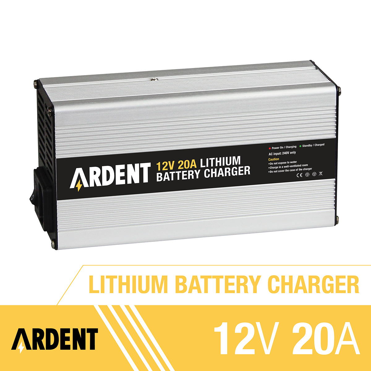 LiTime 12V 20A Lithium Battery Charger 14.6V LiFePO4 Battery Charger AC-DC  Smart Charger with Anderson Connector LED Indicator Special for Lithium