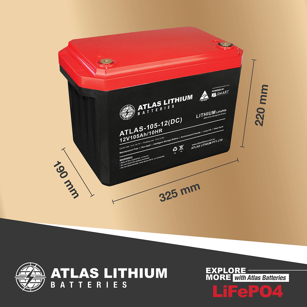 105AH Lithium Deep Cycle Prismatic Battery