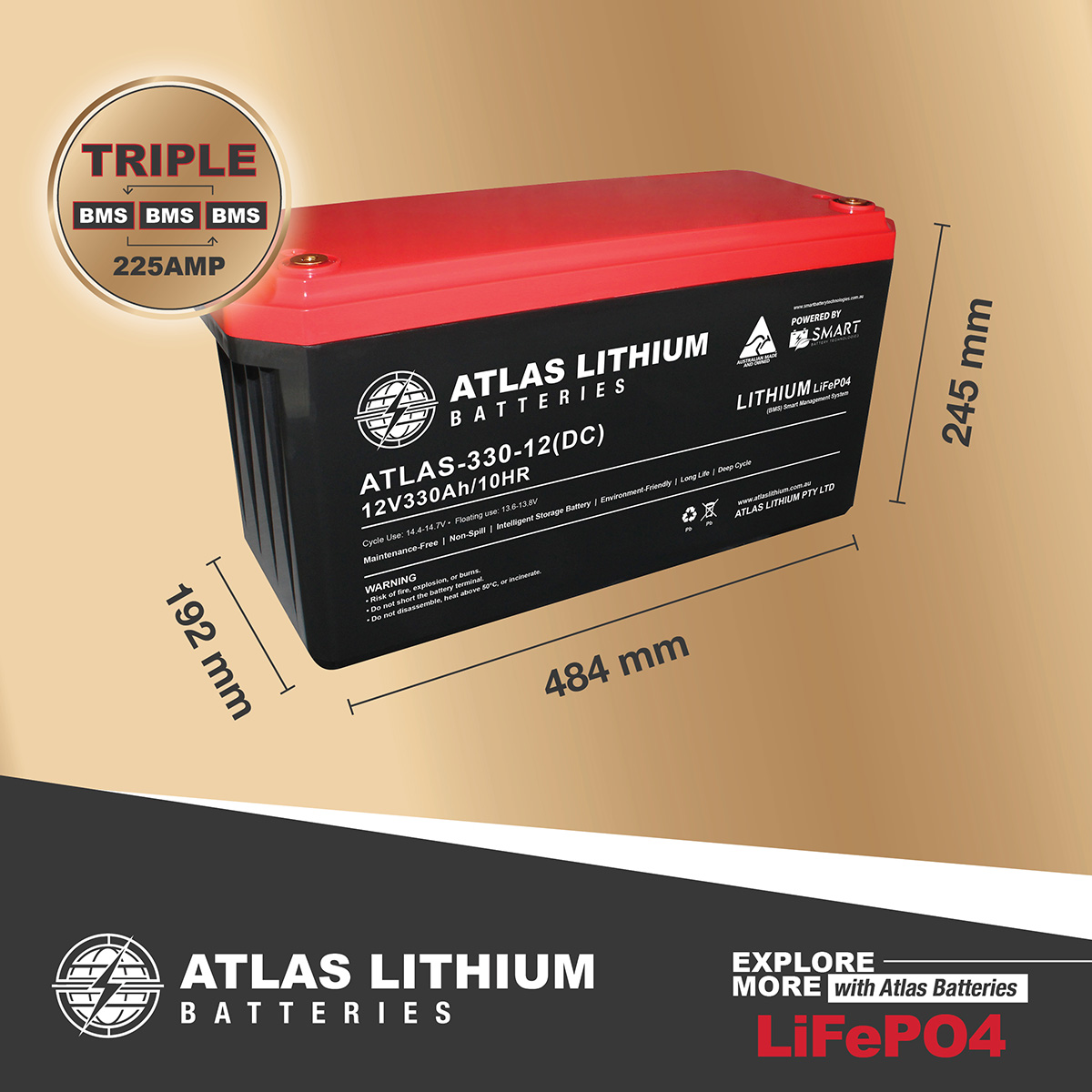 330AH Lithium Deep Cycle Battery
