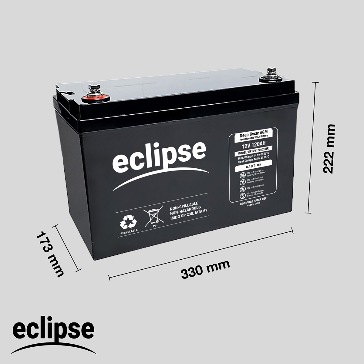 Eclipse 130AH AGM Deep Cycle Battery 