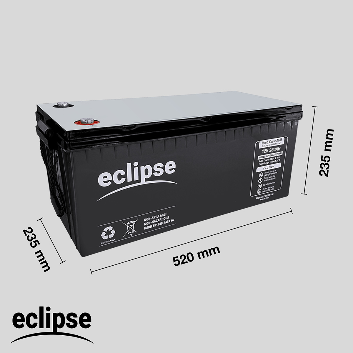 Eclipse 130AH AGM Deep Cycle Battery 