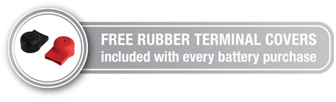 free rubber terminal covers included with every battery purchase