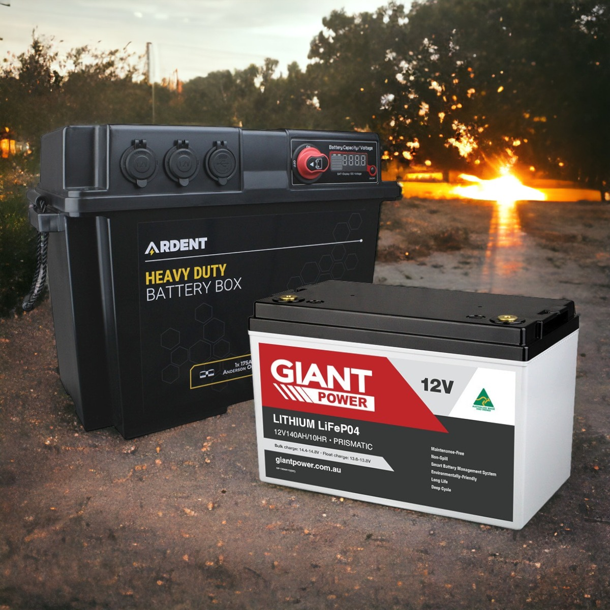 Ardent Heavy Duty Battery Box & Deep Cycle Battery Box Kit