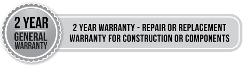 2 year general warranty - 2 year warranty - repair of replacement warranty for construction or components