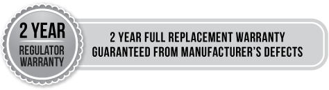 2 year regulator warranty - 2 year full replacement warranty guaranteed from manufacturer's defects