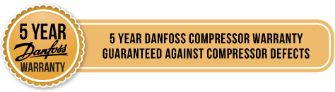 5 year Danfoss compressor warranty guaranteed against compressor defects