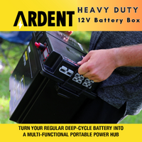 ALL-TOP Smart Battery Box, 12V Marine Case w/ 50AMP Connectors, Multi Ports  & Circuit Breaker for RV & Solar Panel, Battery Not Included