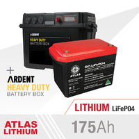 ATLAS 175AH Lithium Deep Cycle Battery and Ardent Battery Box Australian Made