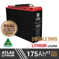 ATLAS 175AH Front Terminal Slimline Double BMS Lithium Australian Made