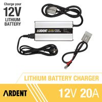 Ardent 14.6V 12V 20AMP Lithium Battery Charger with Anderson Plug & Alligator Clip