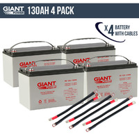 4x 130AH 12V AGM Deep Cycle Battery & Cables