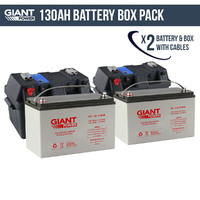 2x 130AH 12V Deep Cycle AGM Powered Battery Box