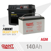 Giant Power 140AH 12V Deep Cycle AGM Ardent Heavy Duty Battery Box Combo Kit