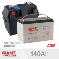 Giant Power 140AH 12V Deep Cycle AGM Powered Battery Box Combo