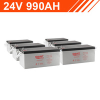 23.7kWh 24V 990AH Giant Power AGM Battery Bank (12V cells)