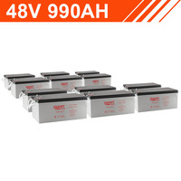Giant Power 47.5kWh 48V 990AH AGM Battery Bank (12V cells)