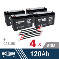 4 x Eclipse 120AH 12V AGM Deep Cycle Battery