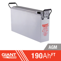 Giant Power 190AH 12V AGM Deep Cycle Front Terminal Battery
