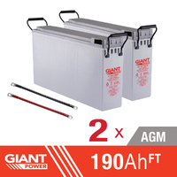Giant Power Double Combo - 2 X 190AH 12V AGM Deep Cycle Front Terminal Battery