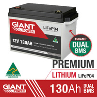 Giant 130AH 12V Lithium Deep Cycle Battery Australian Made with BLUETOOTH