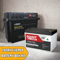 Giant 140AH 12V Lithium Deep Cycle Battery and Battery Box