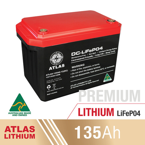 135AH Deep Cycle Battery | ATLAS Lithium 135AH 12V AGM Deep Cycle Battery | 120AH AGM Deep Cycle Battery Australia | Deep Cycle Battery | 12V Deep Cycle Battery