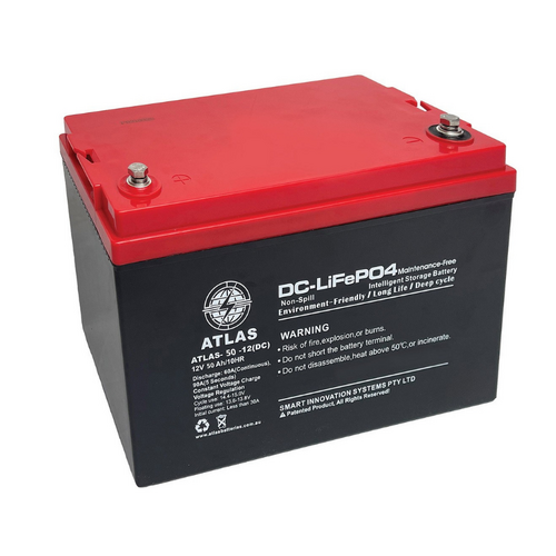 ATLAS 50AH 12V Lithium Deep Cycle Battery Australian Made