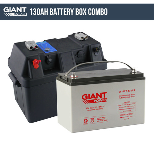 Deep Cycle Battery and Box 130AH 12V Deep Cycle AGM Powered Battery