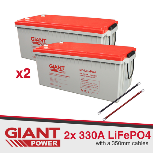 2 x 330AH Lithium Battery LiFePO4 Deep Cycle Battery Giant 12V
